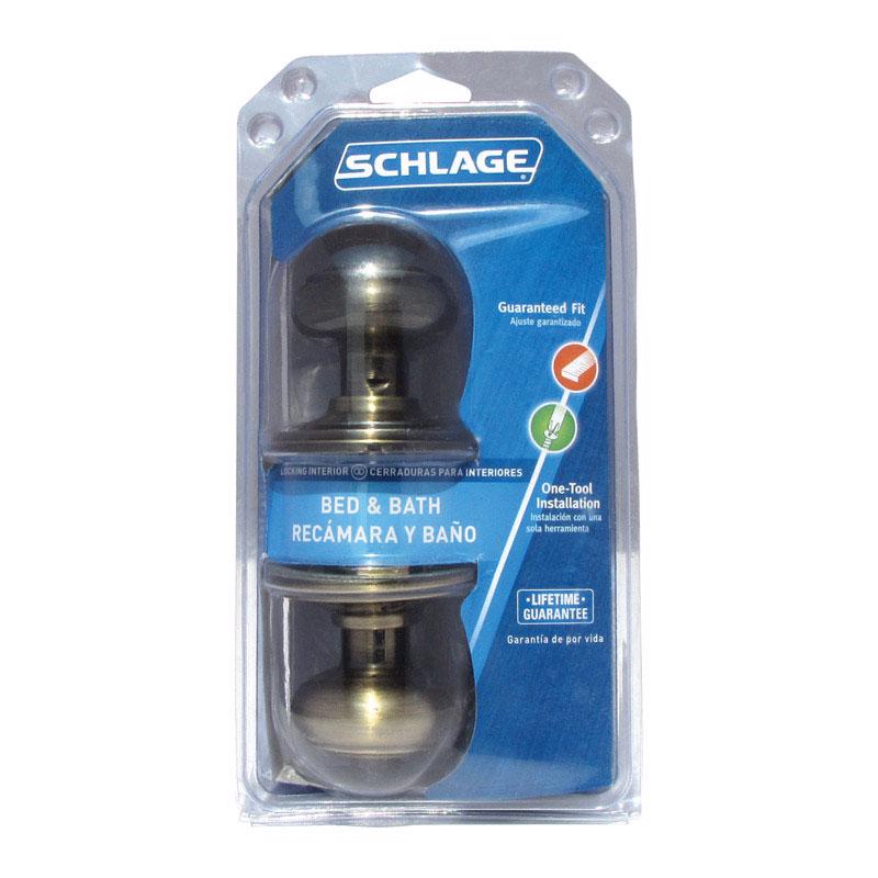 SCHLAGE - Schlage Georgian Antique Brass Privacy Lockset 1-3/4 in. [F40VGEO609]