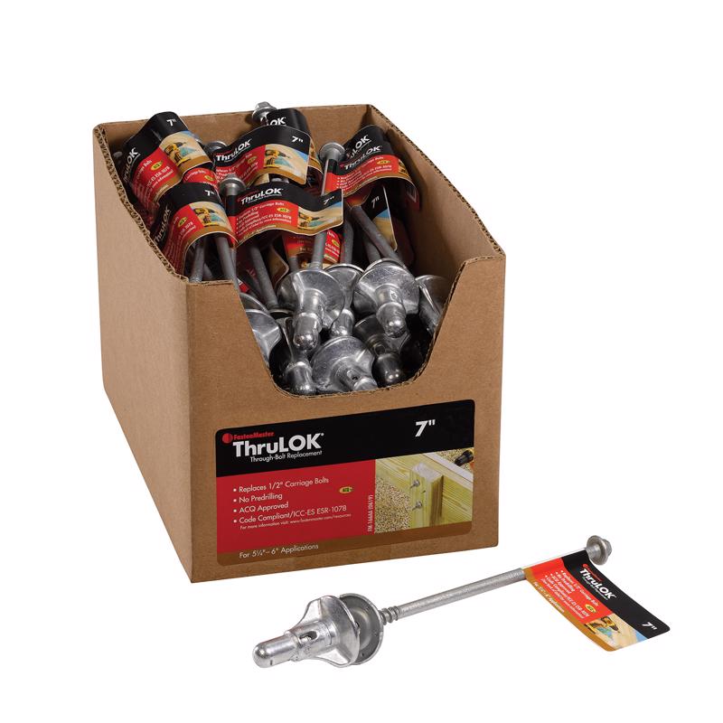 FASTENMASTER - FastenMaster ThruLOK 1/2 in. X 7 in. L Hex Galvanized Steel Lag Screw 1 pk - Case of 30