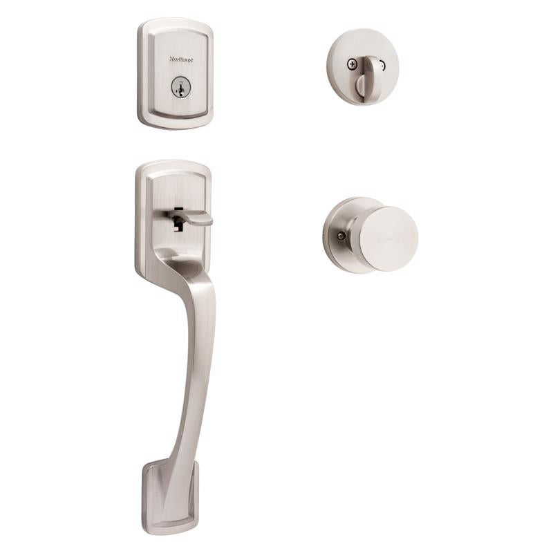 KWIKSET - Kwikset Prague Satin Nickel Entry Handleset 1-3/4 in.