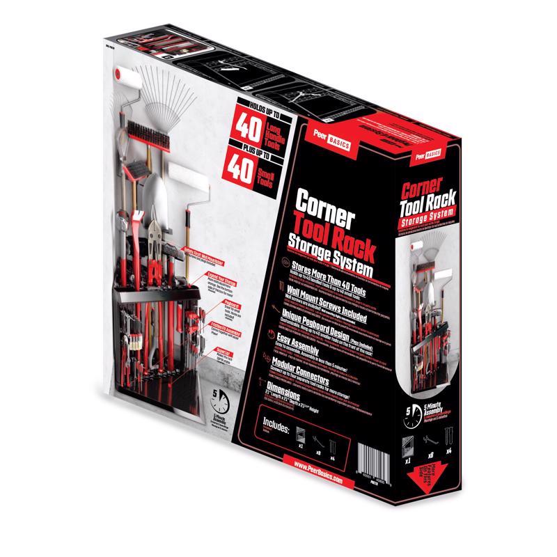 PEER BASICS - Peer Basics 21.25 in. H X 21 in. W X 21 in. D Black Plastic Corner Tool Tower