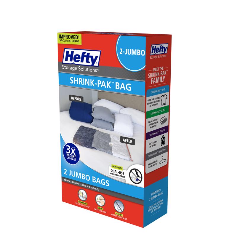 HEFTY - Hefty Shrink-Pak Clear Jumbo Vacuum Cube Storage Bags - Case of 3