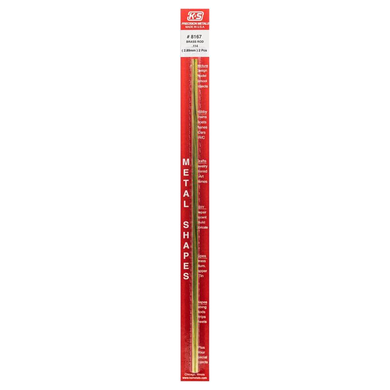 K&S - K&S 0.114 in. D X 12 in. L Brass Rod 2 pk