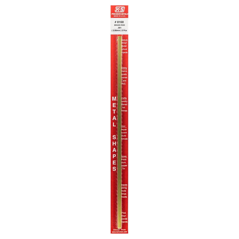 K&S - K&S 0.081 in. D X 12 in. L Brass Rod 3 pk