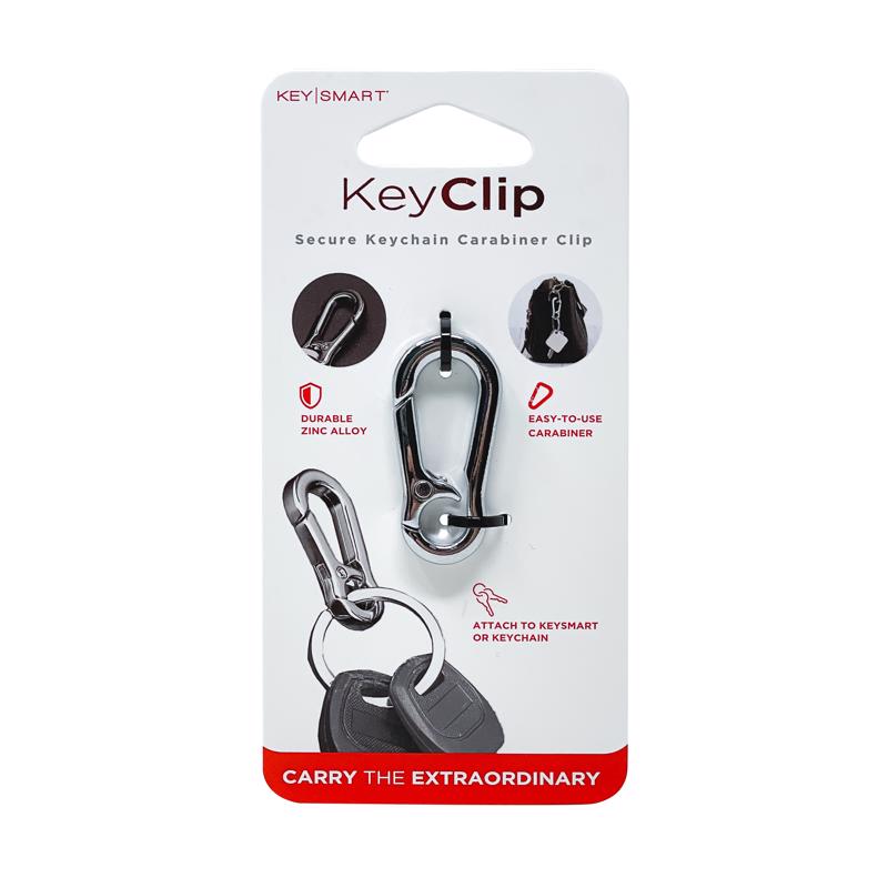 KEYSMART - KeySmart KeyClip Stainless Steel Silver Carabiner Key Chain
