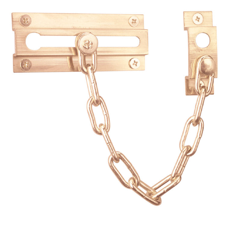 PRIME-LINE - Prime-Line 3.93 in. L Polished Brass Chain Door Guard