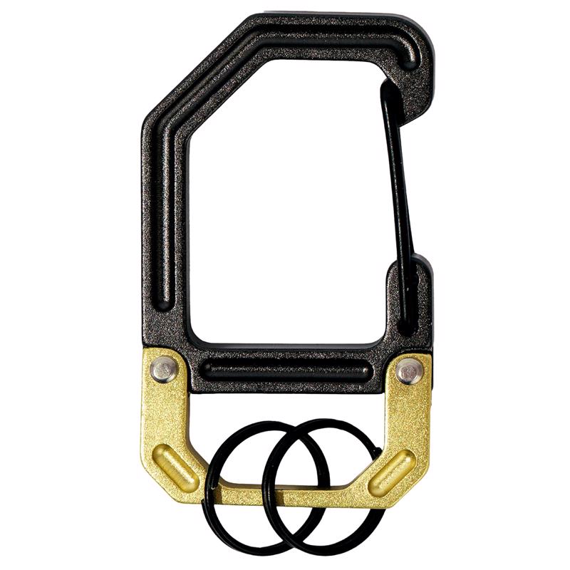 HILLMAN - Hillman Apex Aluminum Black/Gold Clip/Hook Carabiner Key Chain