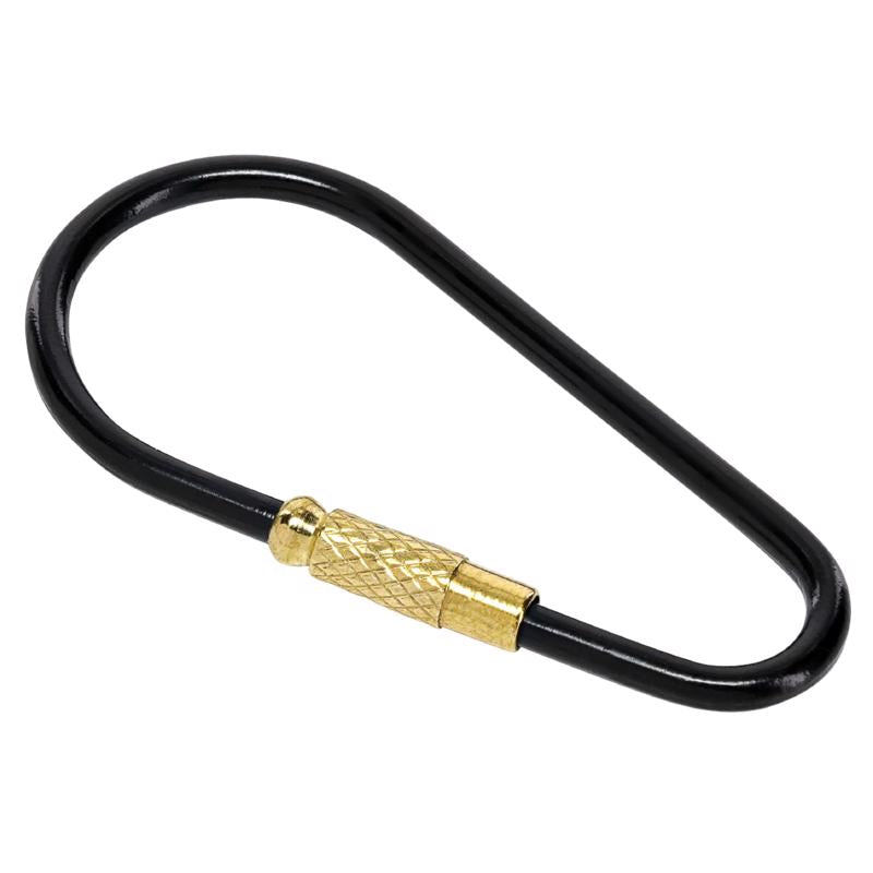 HILLMAN - Hillman Sanitas Brass Black/Gold Key Ring