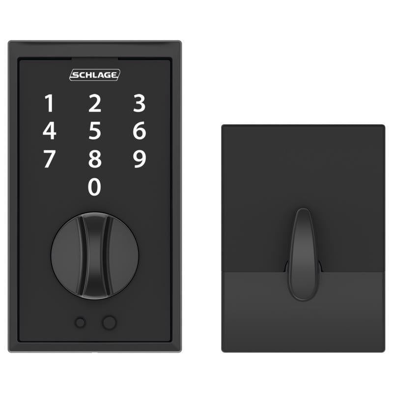 SCHLAGE - Schlage Matte Black Metal Touchscreen Deadbolt