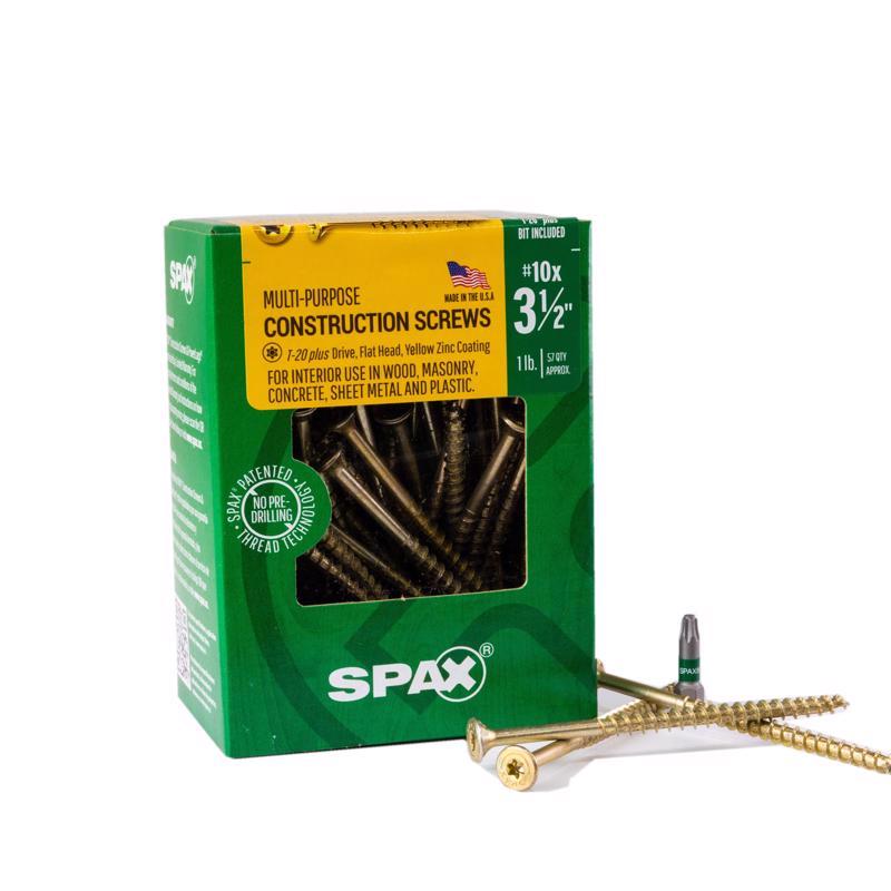 SPAX - SPAX Multi-Material No. 10 in. X 3-1/2 in. L T-20+ Flat Head Construction Screws 1 lb 57 pk