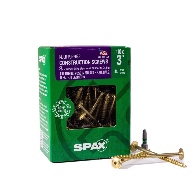 SPAX - SPAX Multi-Material No. 10 in. X 3 in. L T-20+ Wafer Head Construction Screws 1 lb 65 pk