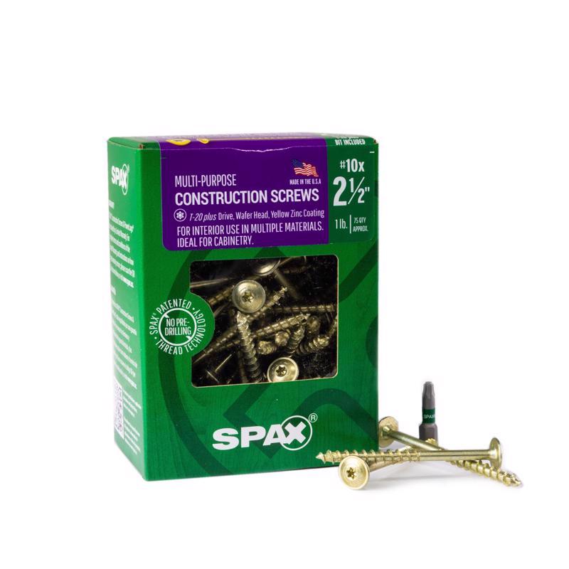 SPAX - SPAX Multi-Material No. 10 in. X 2-1/2 in. L T-20+ Wafer Head Construction Screws 1 lb 75 pk