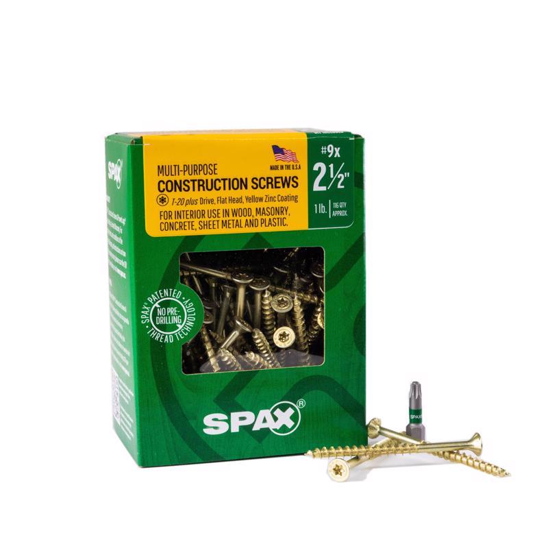 SPAX - SPAX Multi-Material No. 9 in. X 2-1/2 in. L T-20+ Flat Head Construction Screws 1 lb 116 pk