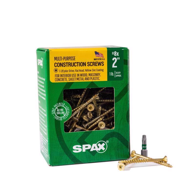 SPAX - SPAX Multi-Material No. 8 in. X 2 in. L T-20+ Flat Head Construction Screws 1 lb 161 pk