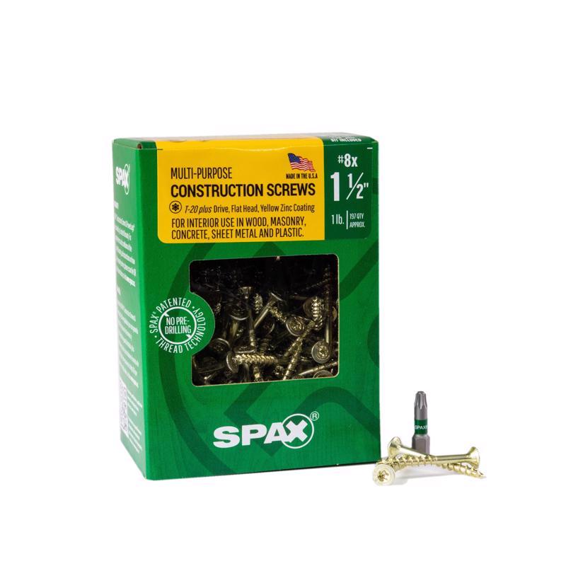 SPAX - SPAX Multi-Material No. 8 in. X 1-1/2 in. L T-20+ Flat Head Construction Screws 1 lb 197 pk