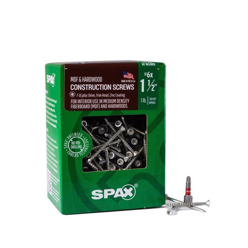 SPAX - SPAX MDF No. 6 in. X 1-1/2 in. L Star Trim Head Construction Screws 1 lb 300 pk