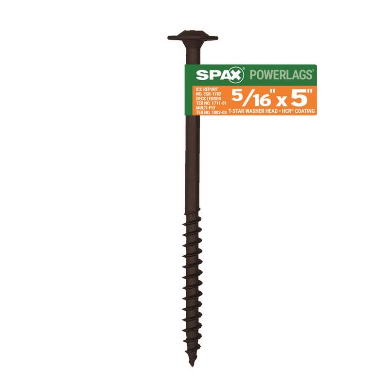 SPAX - SPAX PowerLags 5/16 in. X 5 in. L Washer High Corrosion Resistant Carbon Steel Lag Screw 1 pk - Case of 25