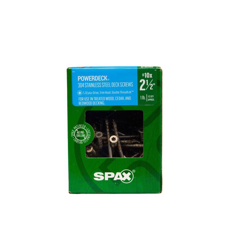 SPAX - SPAX PowerDeck No. 10 cu in X 2-1/2 in. L Silver Star Trim Head Deck Screws 1 lb 83 pc