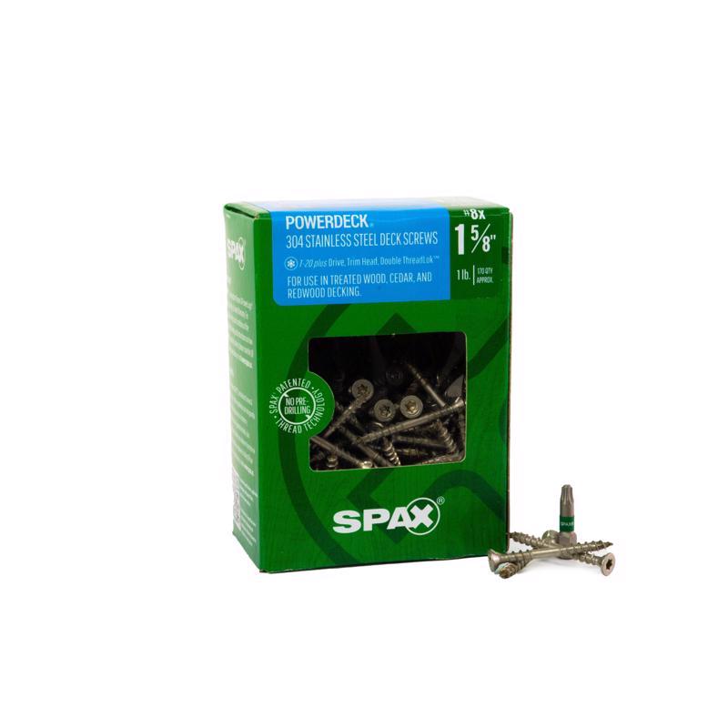 SPAX - SPAX PowerDeck No. 8 cu in X 1-5/8 in. L Silver Star Trim Head Deck Screws 1 lb 170 pc