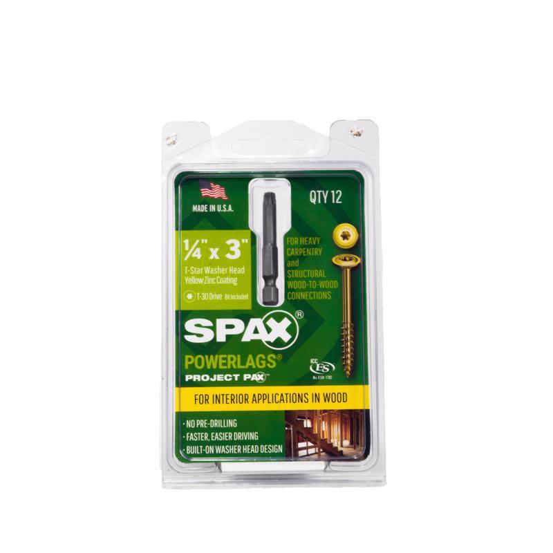 SPAX - SPAX PowerLags 1/4 in. in. X 3 in. L T-30 Washer Head Construction Screws 12 pk