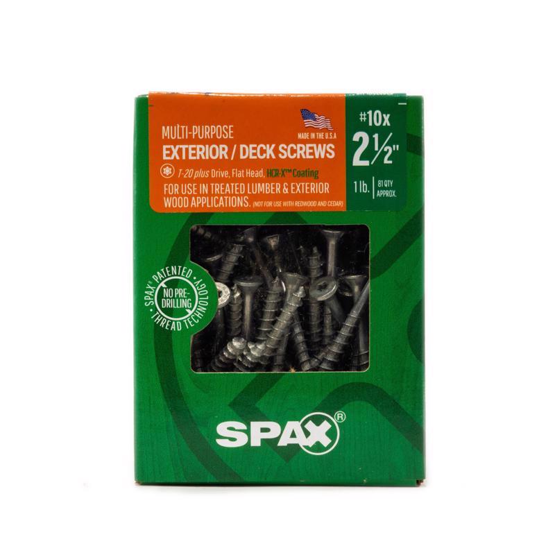 SPAX - SPAX No. 10 in. X 2-1/2 in. L Gray Star Flat Head Deck Screws 1 lb 81 pc