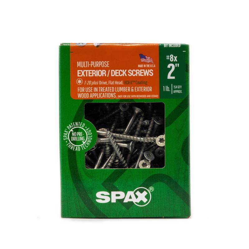 SPAX - SPAX No. 8 in. X 2 in. L Gray Star Flat Head Deck Screws 1 lb 154 pc