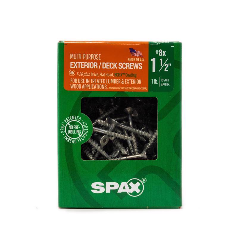 SPAX - SPAX No. 8 in. X 1-1/2 in. L Gray Star Flat Head Deck Screws 1 lb 195 pc