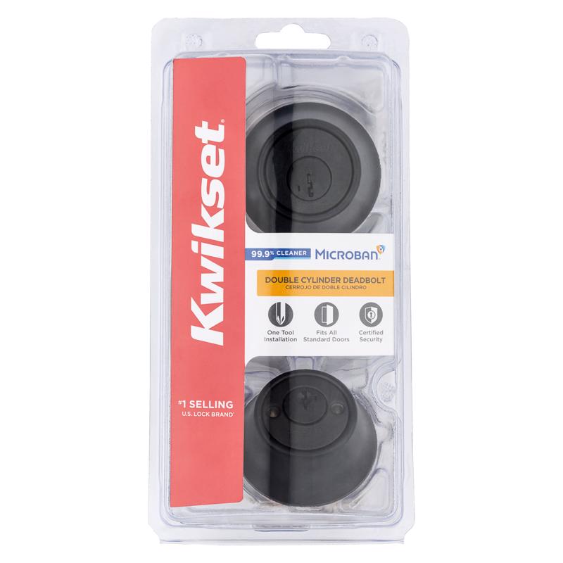 KWIKSET - Kwikset SmartKey Security Matte Black Metal Double Cylinder Deadbolt