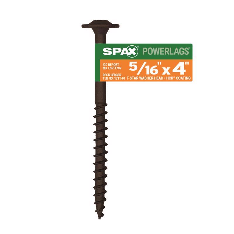 SPAX - SPAX PowerLags 5/16 in. X 4 in. L Washer High Corrosion Resistant Carbon Steel Lag Screw 1 pk - Case of 25