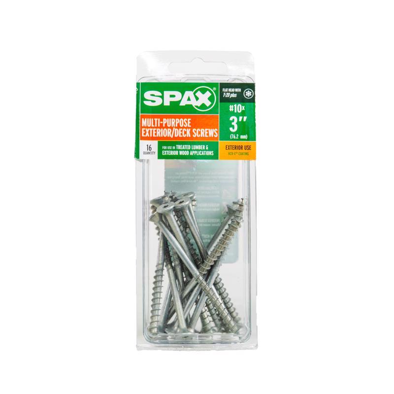 SPAX - SPAX No. 10 in. X 3 in. L Gray Star Flat Head Deck Screws 16 pk