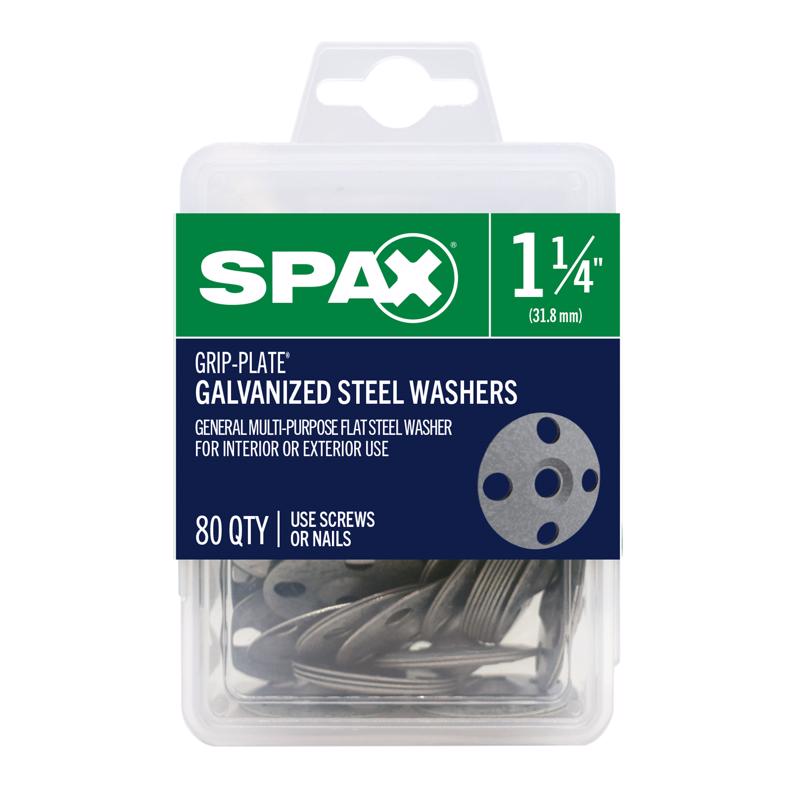 SPAX - SPAX Grip-Plate Galvanized Steel 1-1/4 in. Flat Washer 80 pk