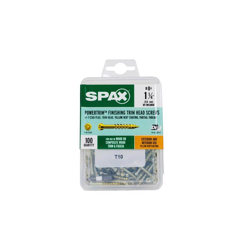 SPAX - SPAX PowerTrim No. 8 in. X 1-1/4 in. L Star Round Head Trim Screws 100 pk