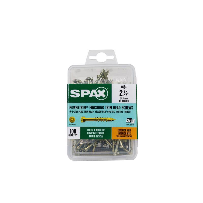 SPAX - SPAX PowerTrim No. 8 in. X 2-1/2 in. L Star Round Head Trim Screws 100 pk