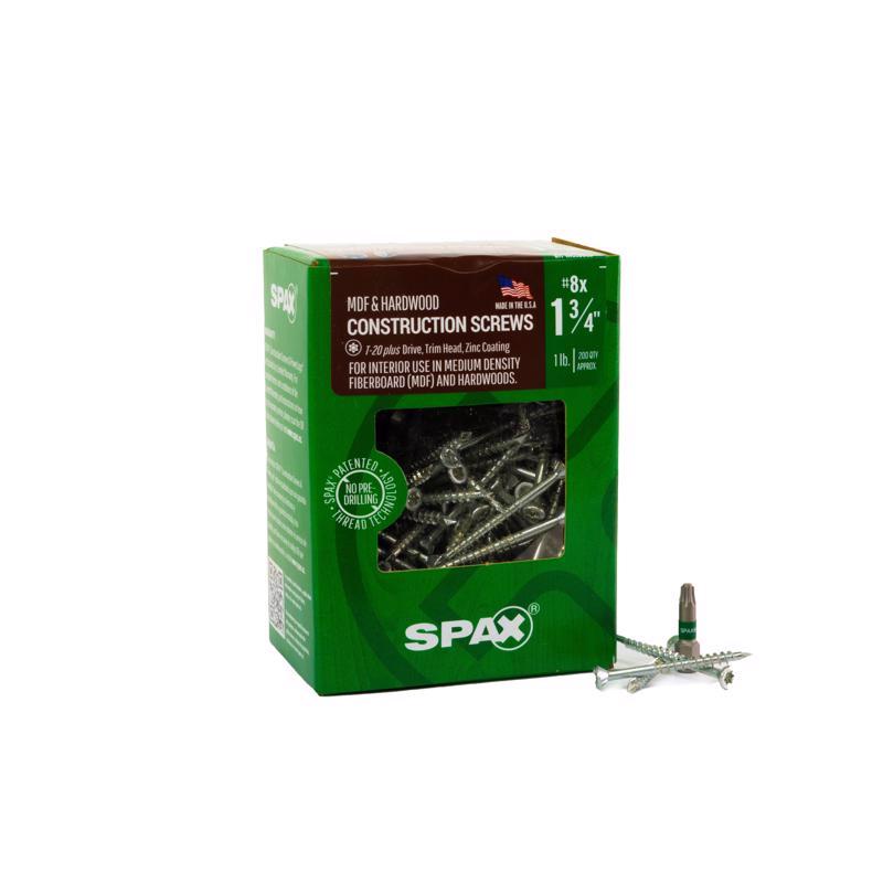 SPAX - SPAX MDF No. 8 in. X 1-3/4 in. L T-20+ Trim Head Construction Screws 1 lb 200 pk