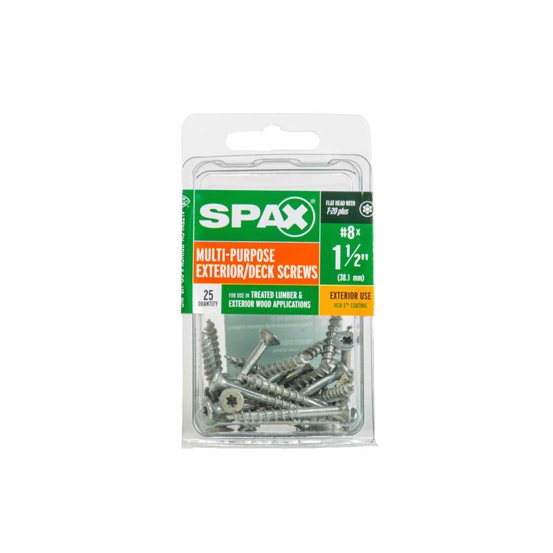 SPAX - SPAX No. 8 in. X 1-1/2 in. L Gray Star Flat Head Deck Screws 25 pk