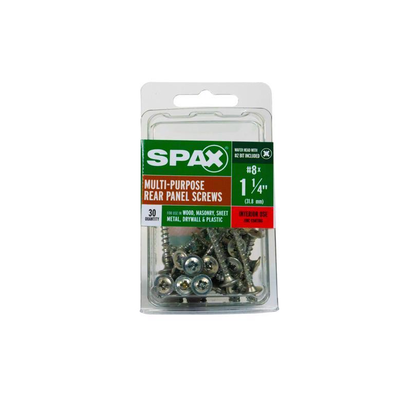 SPAX - SPAX No. 8 X 1-1/4 in. L Phillips/Square Zinc-Plated Multi-Material Screw 30 pk