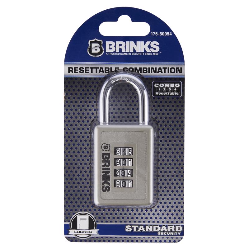 BRINKS - Brinks 3.25 in. W X 1.574 in. L Die-Cast Zinc 4-Dial Combination Padlock