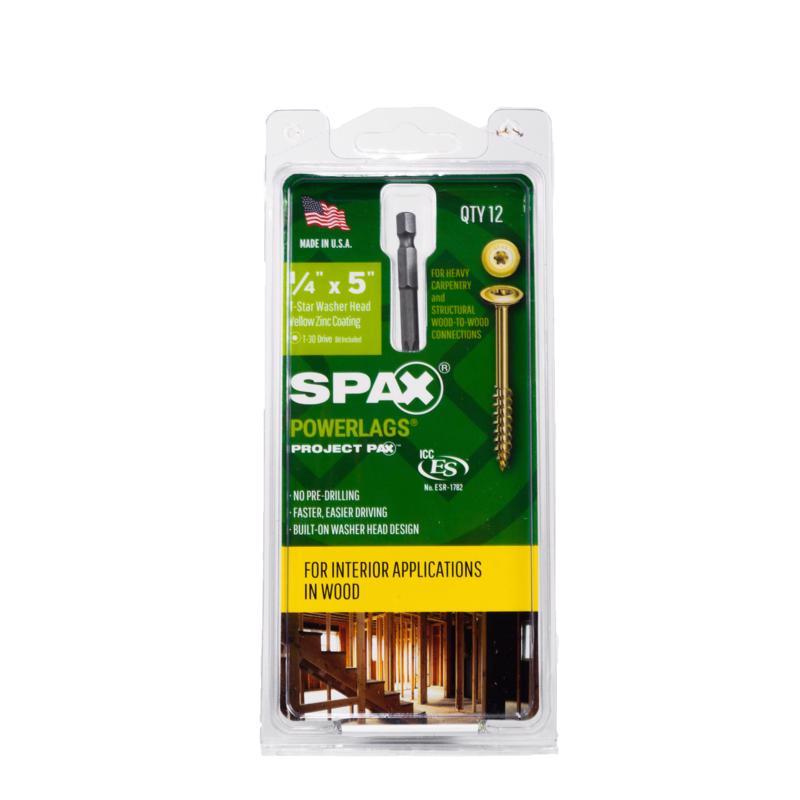 SPAX - SPAX PowerLags 1/4 in. in. X 5 in. L Star Washer Head Structural Screws 0.62 lb 12 pk