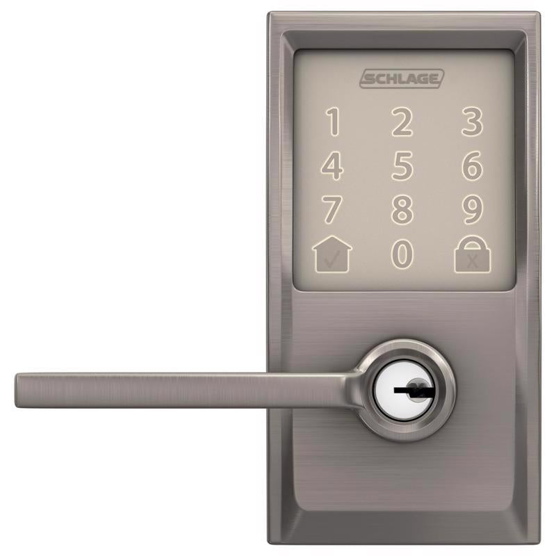 SCHLAGE - Schlage Encode Satin Nickel Metal WiFi Deadbolt with Latitude Lever