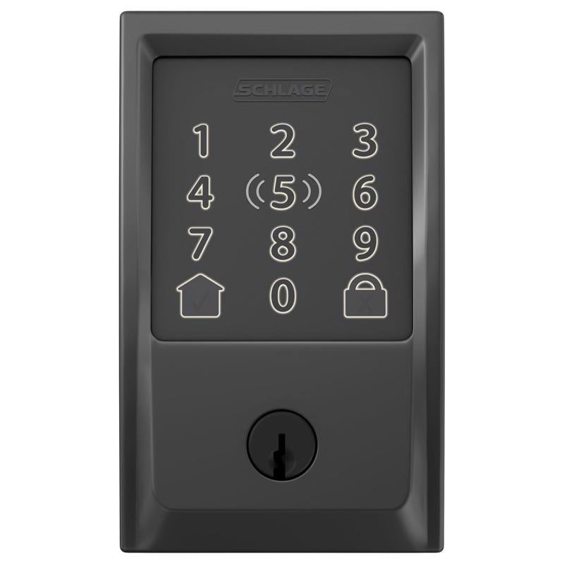 SCHLAGE - Schlage Encode Plus Matte Black Metal WiFi Deadbolt with Century Trim