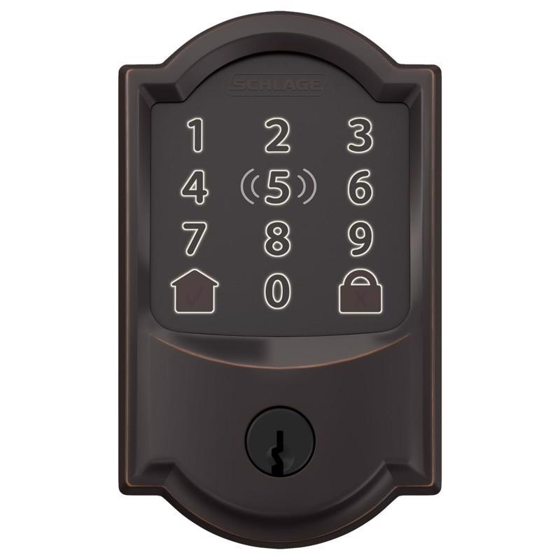 SCHLAGE - Schlage Encode Plus Aged Bronze Metal WiFi Deadbolt with Camelot Trim