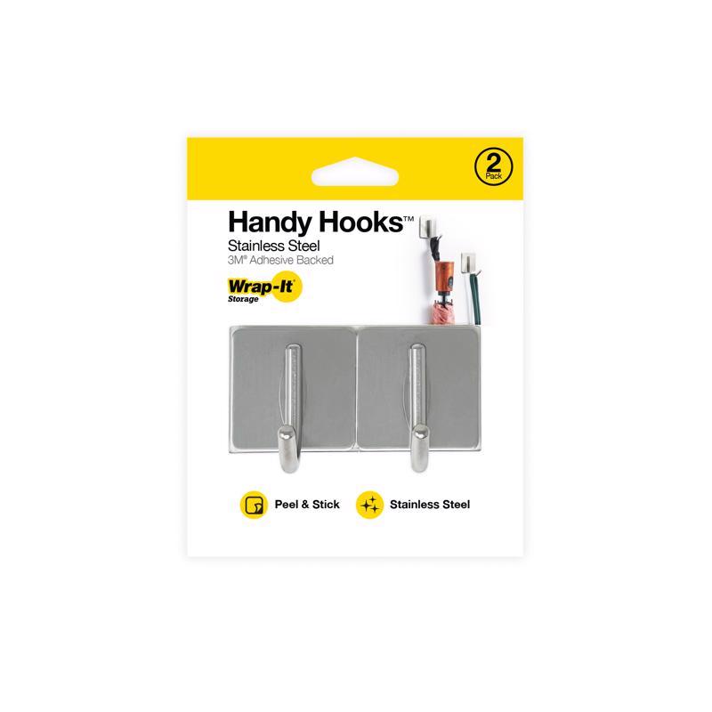 WRAP-IT - Wrap-It Handy Hook 1.75 in. L Silver Stainless Steel Hook 2 pk