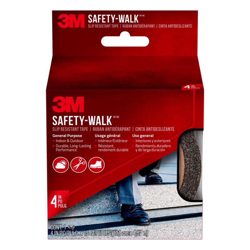 3M - 3M Safety-Walk Black Anti-Slip Tape 4 in. W X 15 ft. L 1 pk