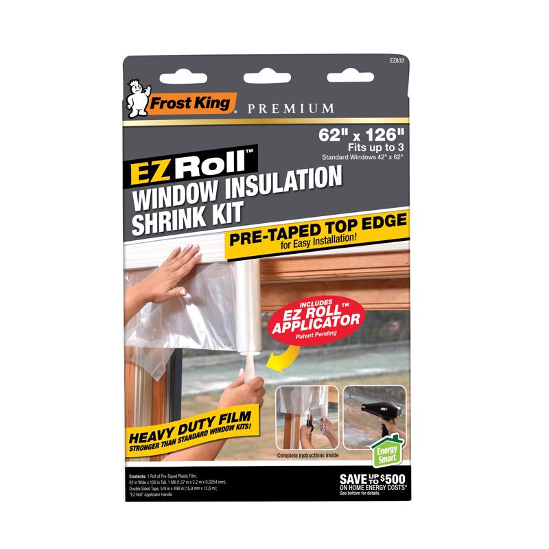 FROST KING - Frost King EZRoll Clear Indoor Window Film Insulator Kit 62 in. W X 126 in. L