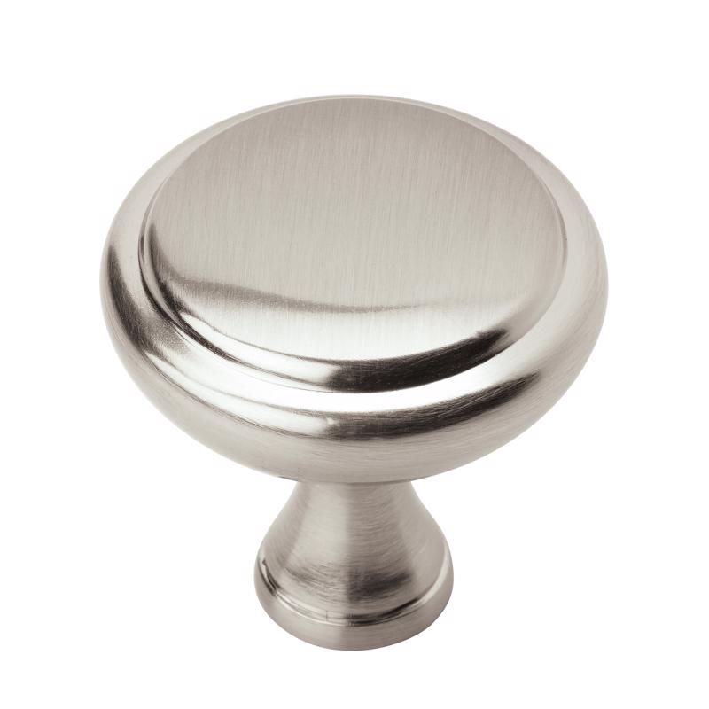 AMEROCK - Amerock E Trad Round Cabinet Knob 1-1/4 in. D Satin Nickel 6 pk