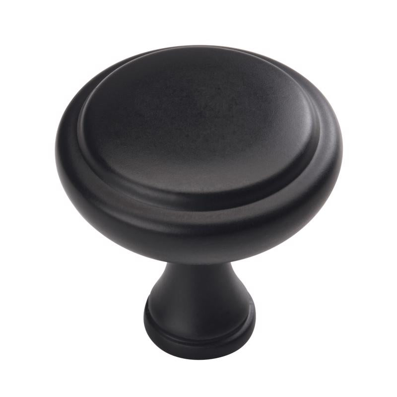 AMEROCK - Amerock E Trad Round Cabinet Knob 1-1/4 in. D Matte 6 pk