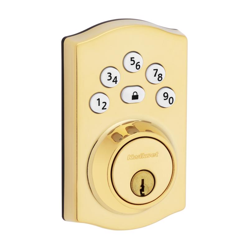 KWIKSET - Kwikset Powerbolt Polished Brass Zinc Electronic Deadbolt [992400-001]