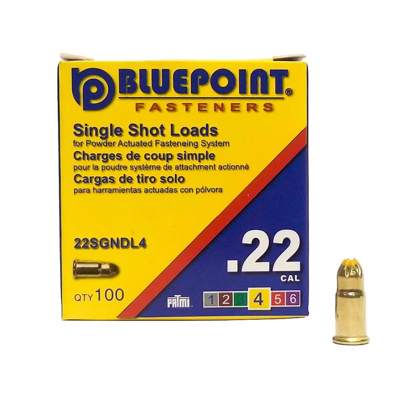 BLUE POINT - Blue Point .22 in. D X .62 in. L Brass Flat Head Powder Loads 100 box [22SGNDL4]