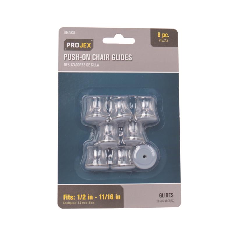 PROJEX - Projex Gray Push-On Polymer Chair Glide 8 pk [HPT-S1418-P]