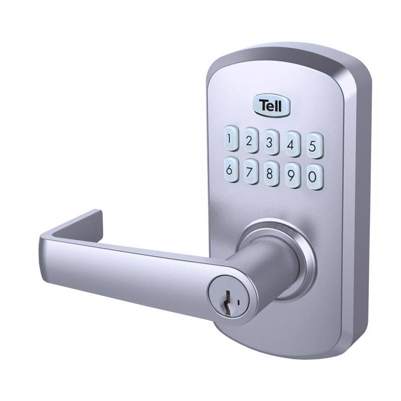TELL - Tell Manufacturing Satin Chrome Steel Electronic Keypad Entry Lock