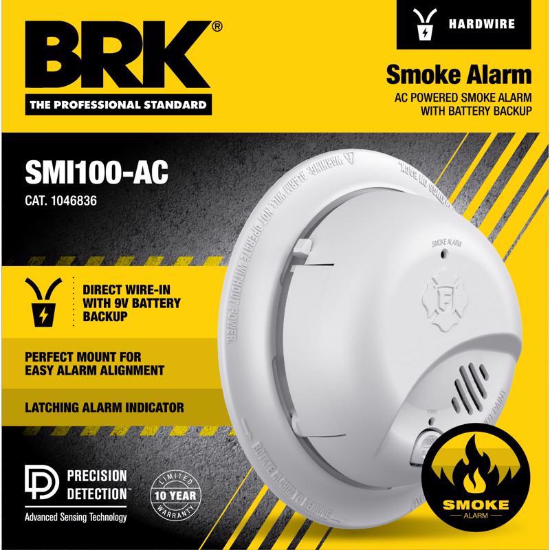BRK - BRK Hard-Wired w/Battery Back-up Ionization Smoke Detector 1 pk